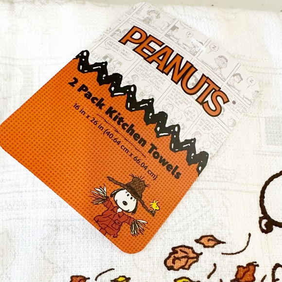 NEW Peanuts Snoopy AUTUMN FUN Kitchen Towel Set/2 🍁🍂🍁🍂🍁 - Picture 3 of 5